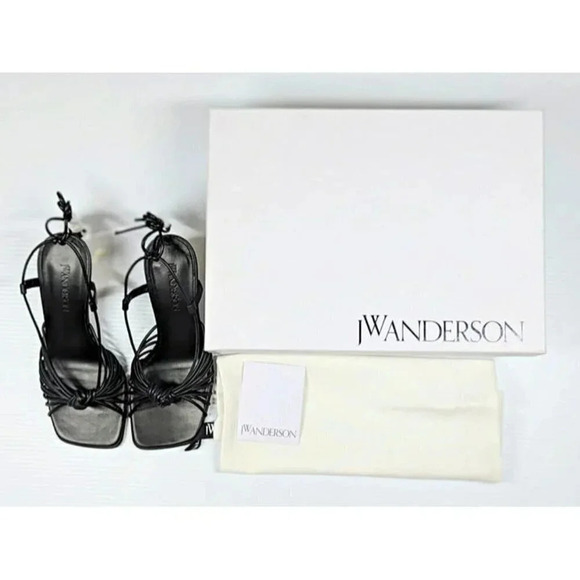 JW Anderson Women's Lamb Ankle Tie Chain High Heel Sandals Size 37 (MSRP $850) - Picture 3 of 12